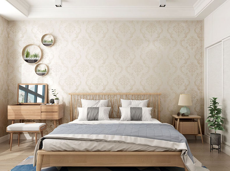 Phòng ngủ hay cụ thể là khu vực sau giường ngủ là vị trí tuyệt hảo cho giấy dán tường