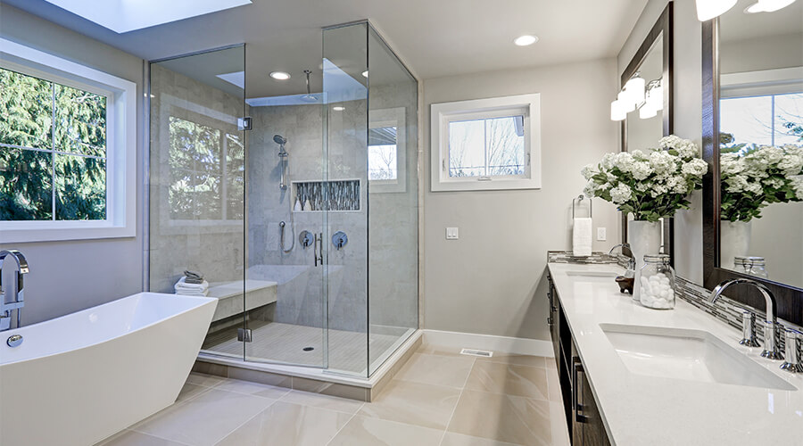 Hình dạng thiết kế phổ biến nhất của phòng tắm là hình chữ nhật hoặc hình vuông.